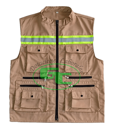 Chaleco Brigadista en Dril con Reflectivos vista 2